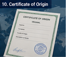 Certificat d’origine utilisé dans le commerce international et la logistique