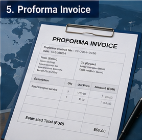 Facture pro forma utilisée avant la confirmation de l’expédition en logistique et commerce international